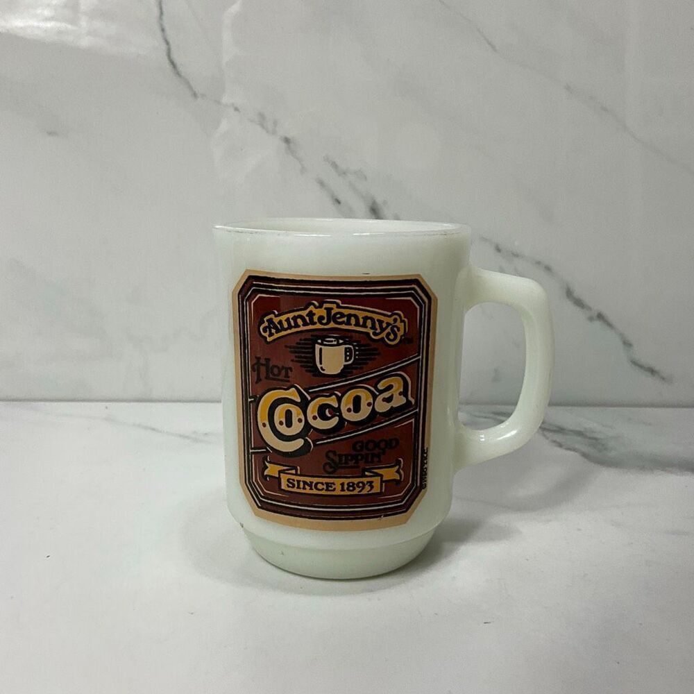 VINTAGE ANCHOR HOCKING Aunt Jenny’s Hot Cocoa Mug